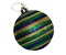 Vibrant Mardi Gras Elegance: 120mm Horizontal Stripe Ball Ornament - Purple/Gold/Green-XY852958